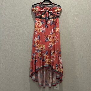 NWT Coral Floral high low dress Size M